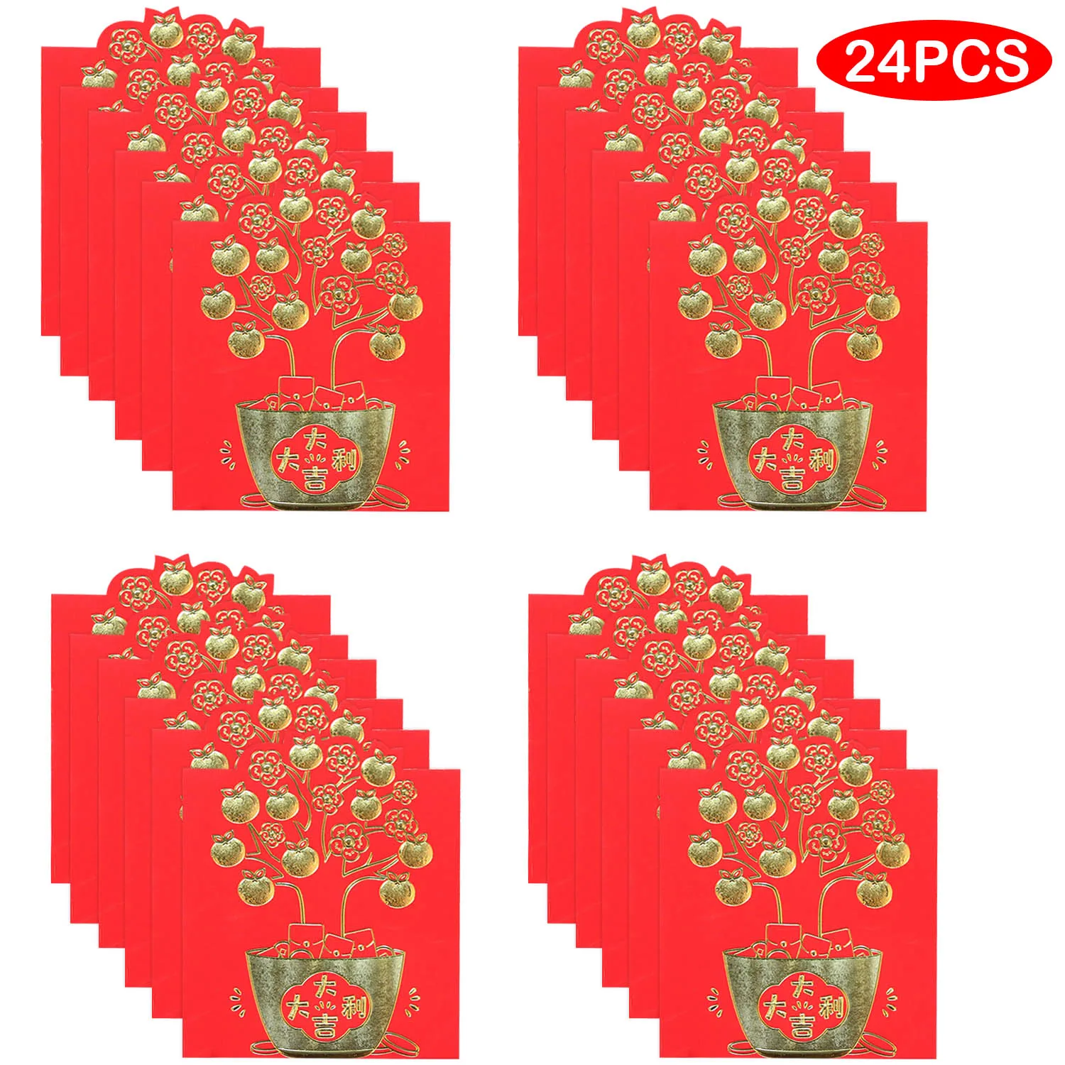 Style D Besegad 24 шт китайский красный счастливый конверт год крысы Hong Bao фестиваль конверт для денег на год, праздник весны поставка - Цвет: Style D