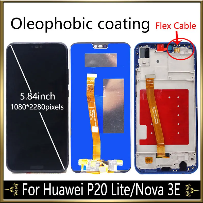 ЖК дисплей качества AAA с рамкой 2280х1080 экран для Huawei P20 Lite ANE LX1 LX3 Nova 3e|Экраны