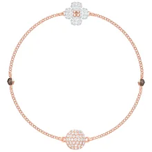 Мэнди кристалл черно-белый двойной Клевер розовый золотой кожаный браслет элегантный подарок любви