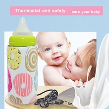 USB детские бутылочки с подогревом для молока, теплые Чехлы для бутылочек, термостатический нагреватель, уличная изоляция для кормления, подогрев детского питания