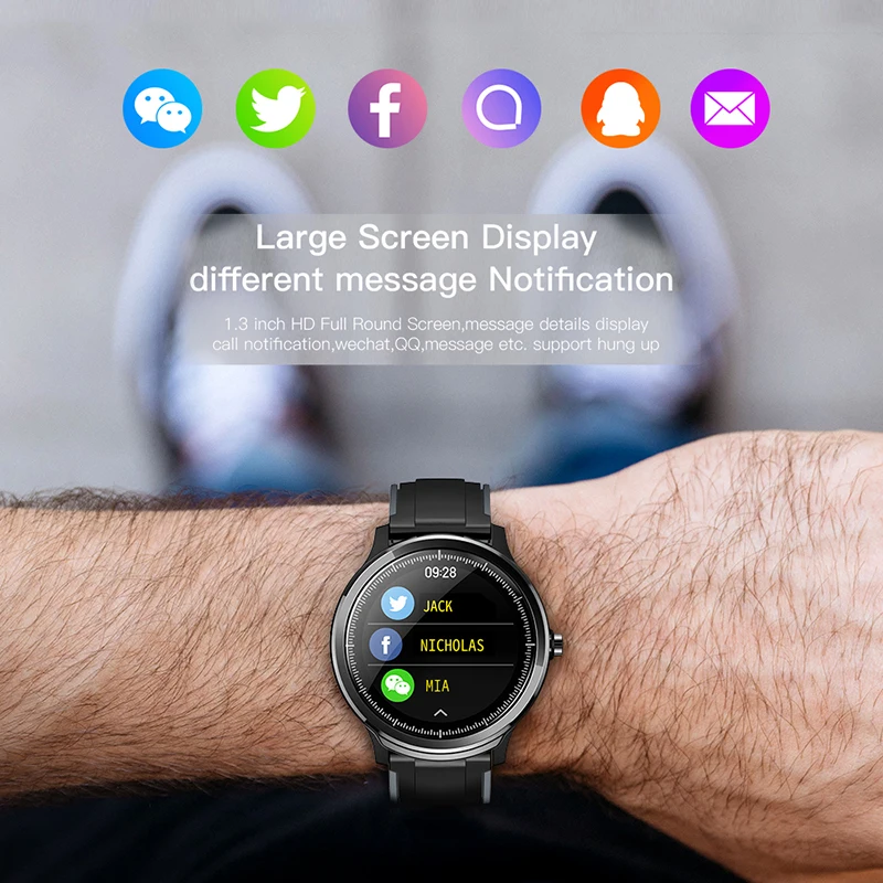 LIGE 2020 Новый 1 3 ''Полный Круглый ЖК smart watch для мужчин IP68 водонепроницаемый