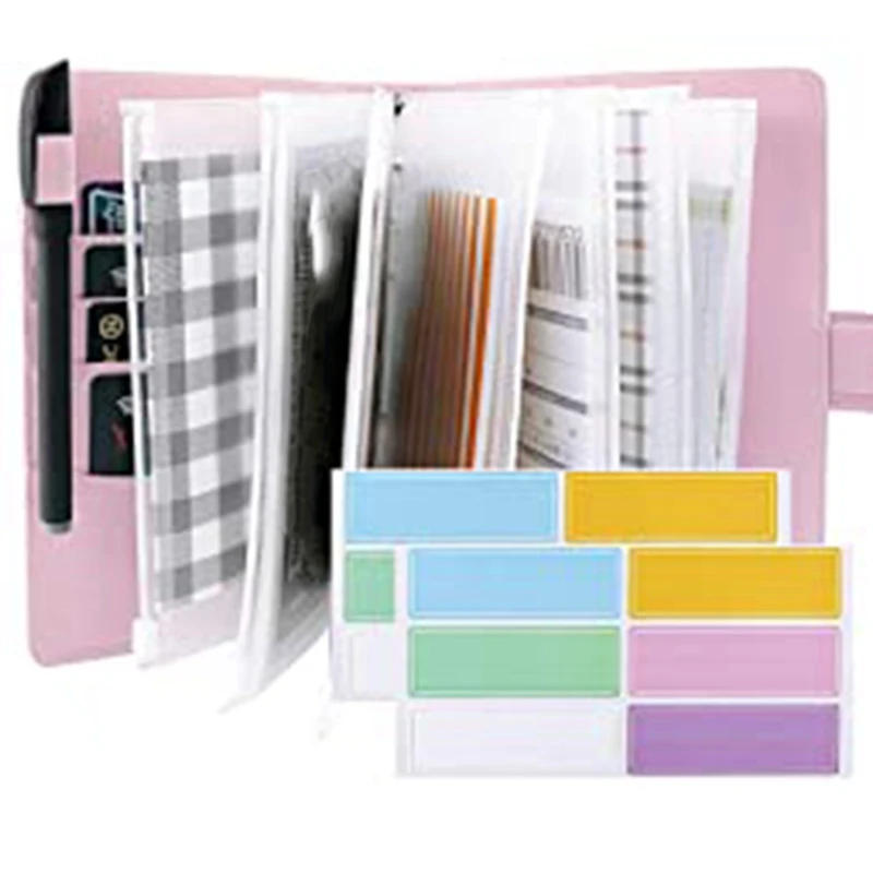 A6 Binder and 12 Transparent Envelopes System Budget Planning Notepad Money Envelope Cash | Канцтовары для офиса и дома