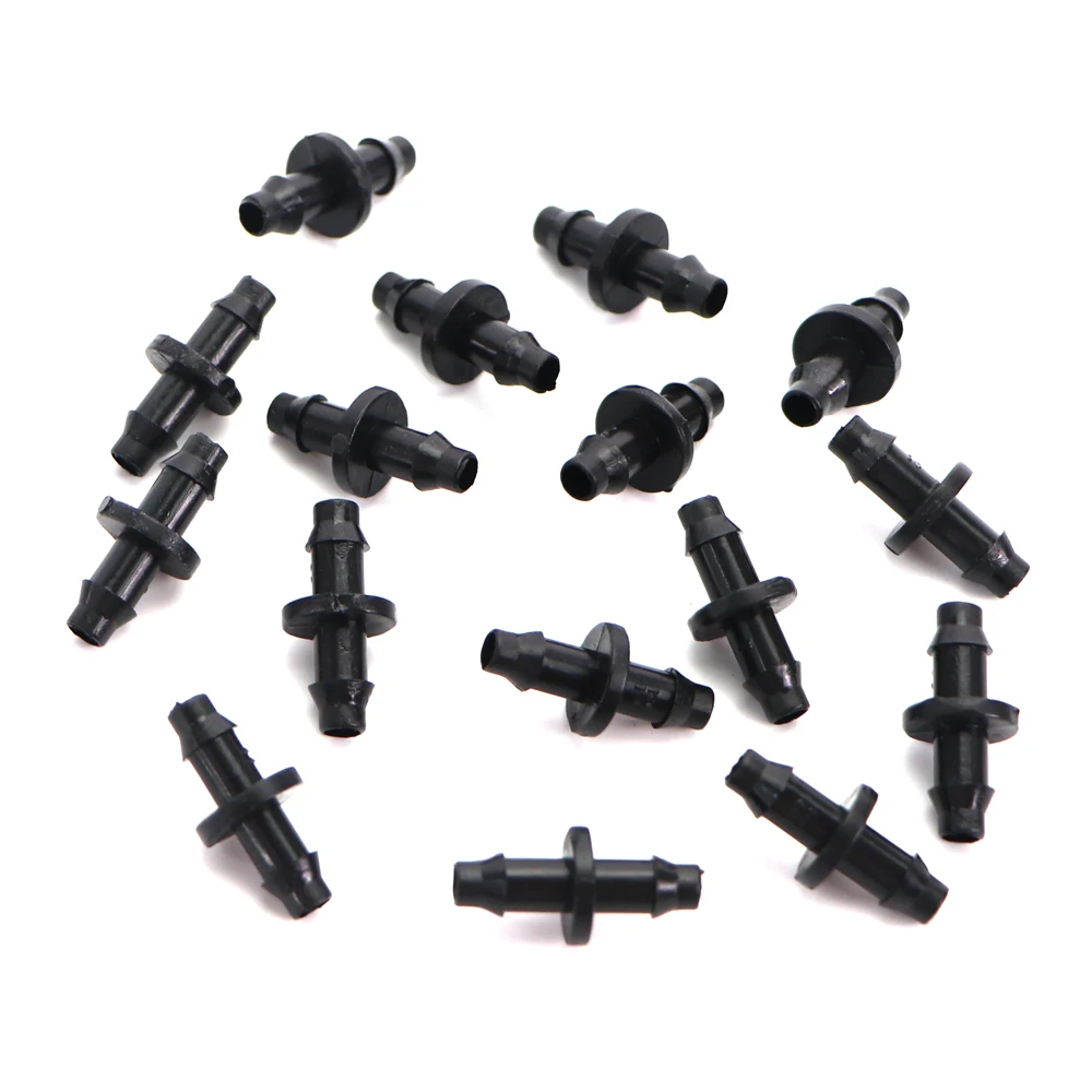 Garden Irrigation 1/4" Hose Double Barb Micro Flow Drip System Straight Barbed Connector 4/7mm Tubing Coupling Dripper Fitting 5