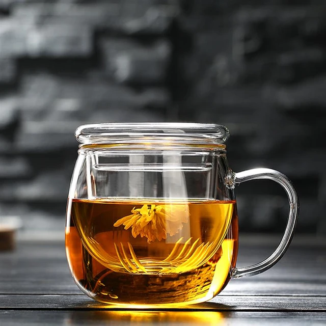 Clear Glass Mug  Glass Tea Cups - 1 420ml 14oz Clear Tea Cups Heat  Resistant Pattern - Aliexpress