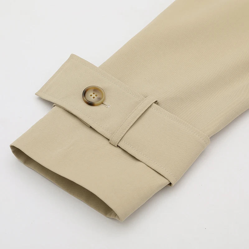 [EAM] New Autumn Winter Lapel Long Sleeve Button Spliced Bandage Loose long big size Windbreaker Women Trench Fashion JY712