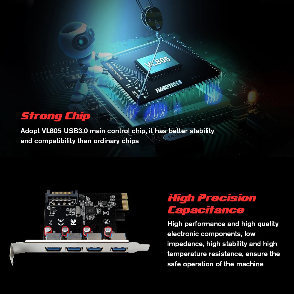 Компьютерная шина PCI E 4 USB3.0 Порты карты расширения Express карта адаптера с жесткими