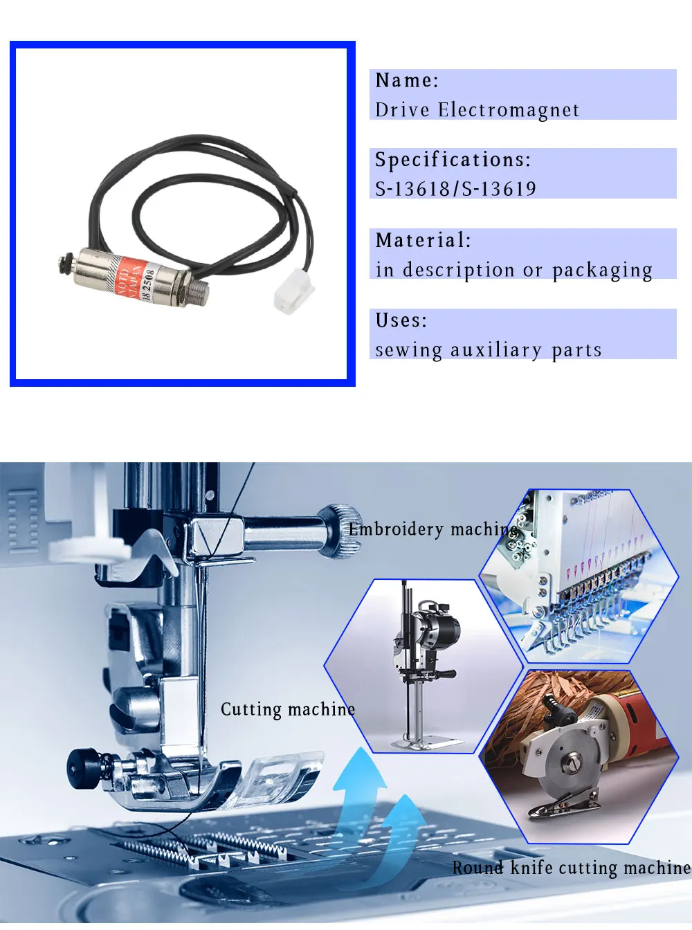 Computer Embroidery Machine Accessories Drive Electromagnet Fine Thread White Black Buckle Square Plug For Tajima Machine