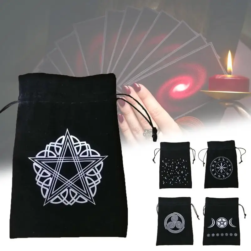 Bolsa de Marca especial de cartas de oráculo de Tarot, 13x18cm, bolsa de almacenamiento de suministros para adivinación de La Fortuna, paquete de dados de terciopelo grueso alemán TSLM1