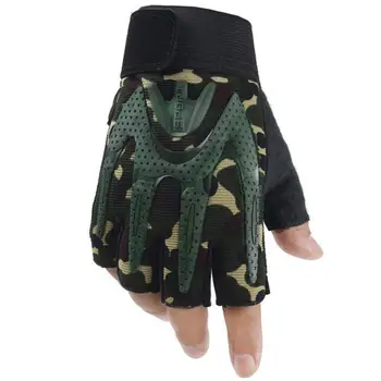 

Men Women Black White PU Half Finger Gloves Outdoor Sports Fittness Gloves Tactical Skidproof Cycling Gloves