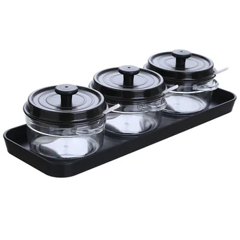 

1 Set Household Seasoning Jars with Tray Multifunctional Spice Storage Pots