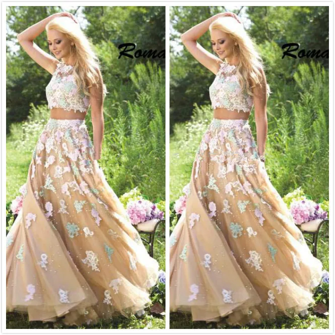 Шампанское Vestido de festa, Новое поступление, сексуальное вечернее платье, Кристальные,, кружевные аппликации, длинные, 2 части, платья для выпускного вечера - Цвет: Шампанское