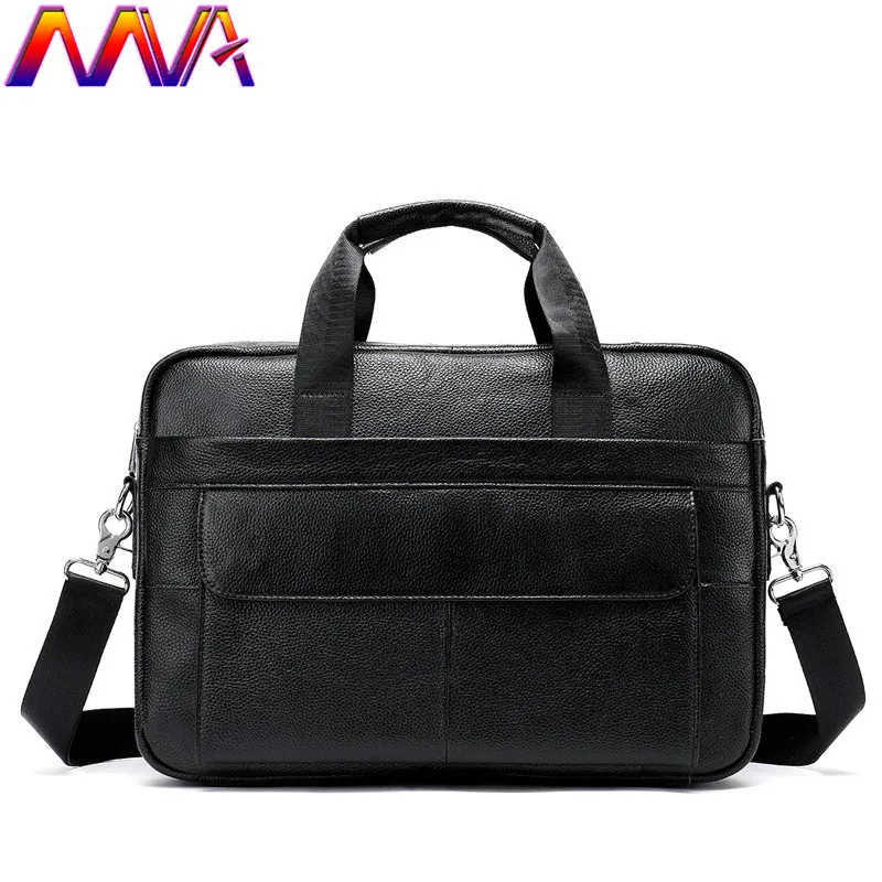 

MVA Soft Leather Men`s Briefcase New Arrival Men Shoulder Bag Women Briefcase 100% Genuine Leather Men Casual Handbag