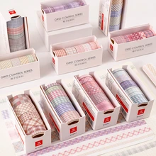 

6Pcs/Set Basic Grids Washi Tape Set Sticker Scrapbooking Album DIY Masking Scrapbook Paper Bullet Journal Stationery Supplies