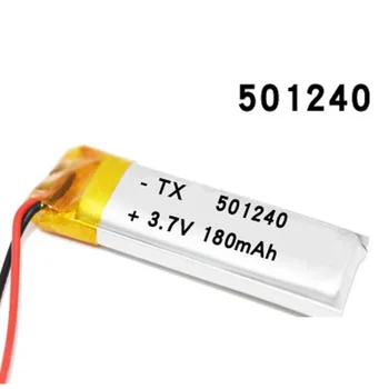 

3.7V 180mAh 501240 051240 Li-Polymer Rechargeable Battery for MP3 MP4 GPS Bluetooth Earphone Electronic scale toys Lithium Cells