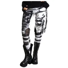 Pantalones Cool Ultra recopilados gótico rockero desgastado Punk Tie pantalones tipo malla informales Cargo Joggers Pantalones Mujer