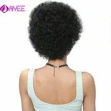 AIYEE парик для косплея для женщин, парик из синтетических волос, афро короткие парики, челка, бразильские волосы, стиль, мягкое волокно, 6 дюймов, объемные волосы, черный