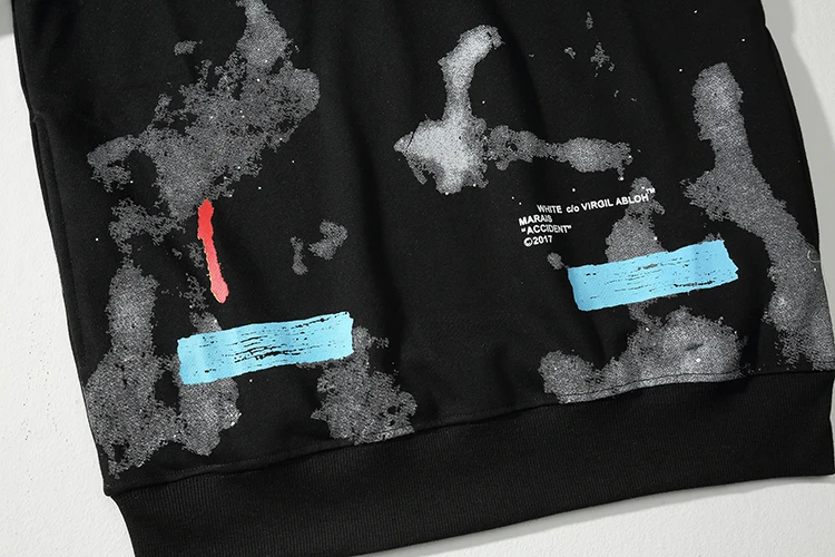 Звездное небо фейерверк стрела 19ss Off-White OW Мужская/Женская осенне-зимняя Модная хлопковая Повседневная Толстовка с капюшоном Свободная куртка с капюшоном