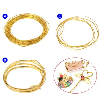 

DIY Handmade Golden Line Jewelry Making Epoxy Resin Necklace Pendant Gold Metal Frame Bend UV Frames Flat Round Wire Soft
