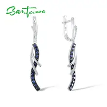 Женские серебряные серьги SANTUZZA элегантные длинные из