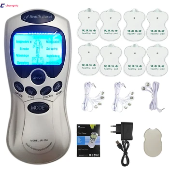 

DHL/EMS Freeshipping Dual input Slim massager,Digital therapy machine ,TENS body massager with 8 pads and AC adapter(US,EU)