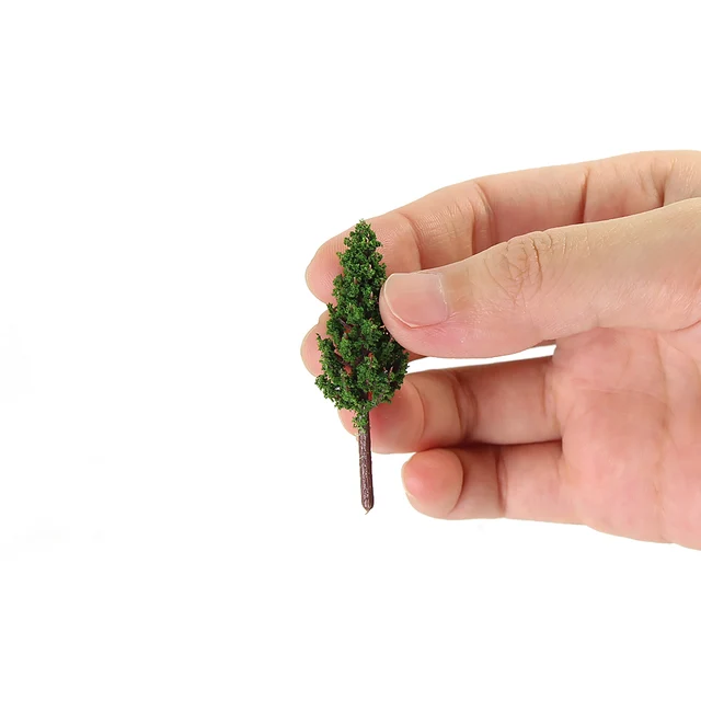 50pcs Model Pine Trees Green For 1:150 N Z Scale Railway Layout 45mm S4815