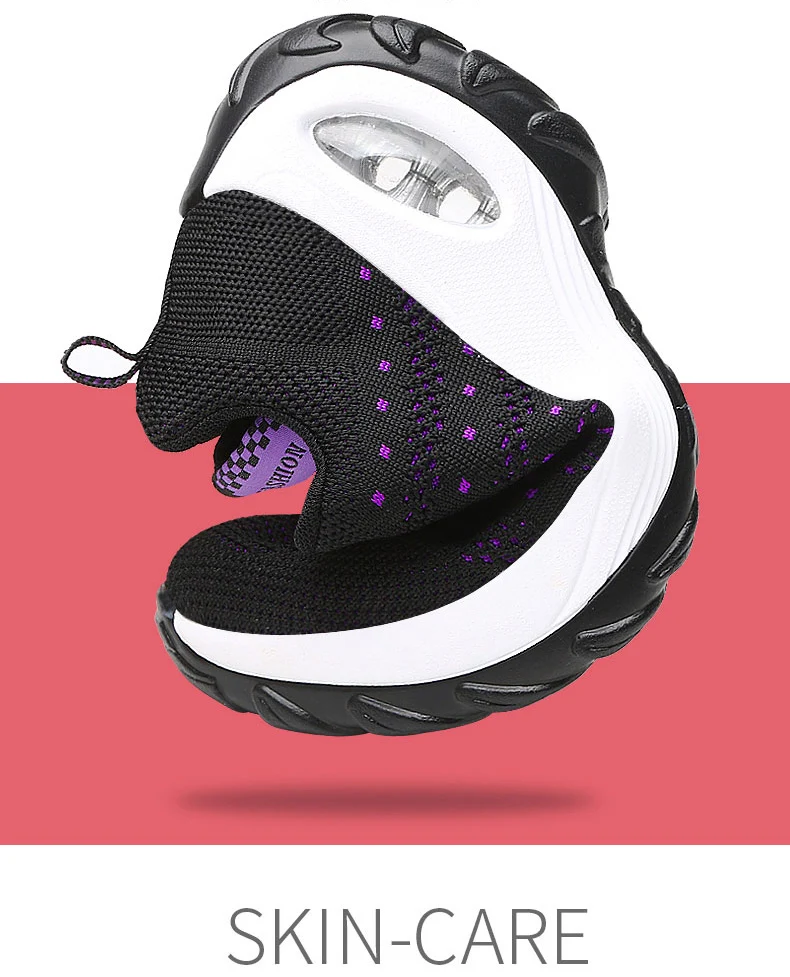 Walking Shoes 2021 New Women Breathable Casual Shoes Outdoor Light Weight Frenulum Casual Walking Platform Ladies Sneakers Black