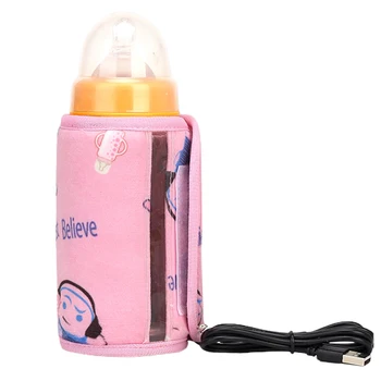 

Cartoon Baby Feeding Home Washable Milk Bottle Warmer Magic Sticker Portable Travel Infant Outdoor Insulation Cup USB Heating