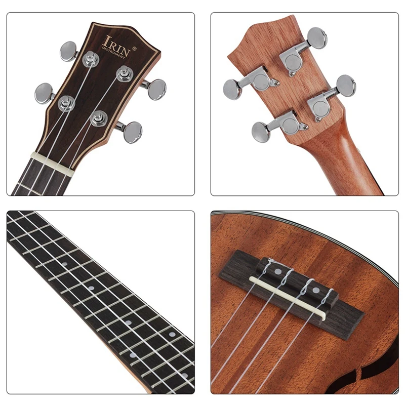 ABZB-Irin сопрано укулеле 21 дюймов ореховое дерево акустическая гитара Ukelele красное дерево гриф шеи Гавайи 4 струны гитары ra Wood co
