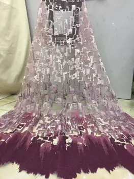 

Latest African Lace Fabric 2020 High Quality Lace Embroidery French Mesh Nigerian Lace Fabrics Material-9604
