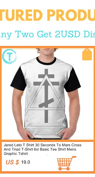 Джаред Лето футболка 30 Seconds To Mars Cross And Triad футболка 6xl Базовая футболка мужская графическая футболка