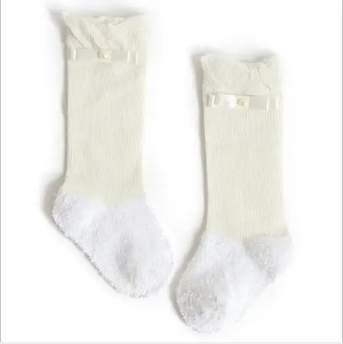 white 5 пар/лот; новые осенние носки для малышей; носки без пятки для девочек 0-3 лет - Цвет: white