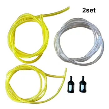 

2 Sets Petrol Fuel Pipe Line Hose Tube Filter Strimmer-Chainsaw Replacement Tool Fuel Tube+Filter both the tube and filter able