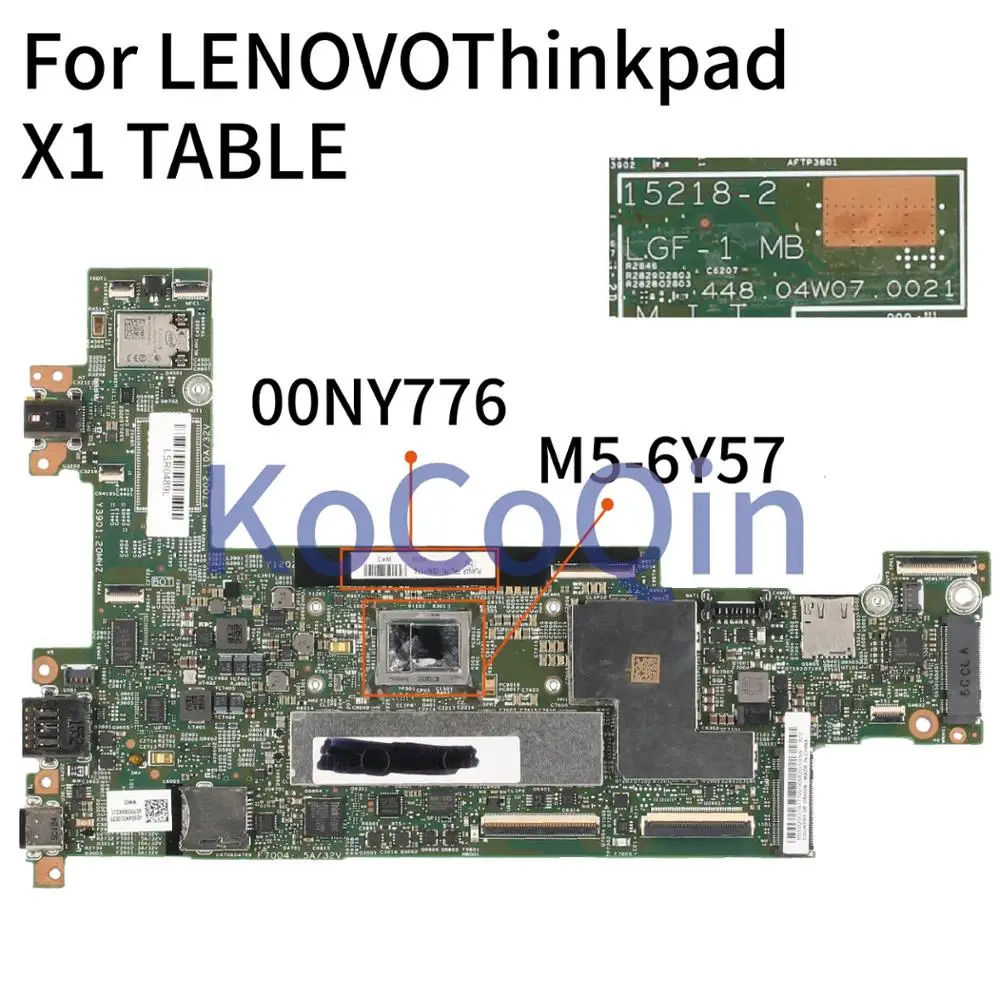 price cut KoCoQin Laptop motherboard For LENOVOThinkpad X1 TABLE Core SR2EG M5-6Y57 Mainboard 15218-2 00NY776