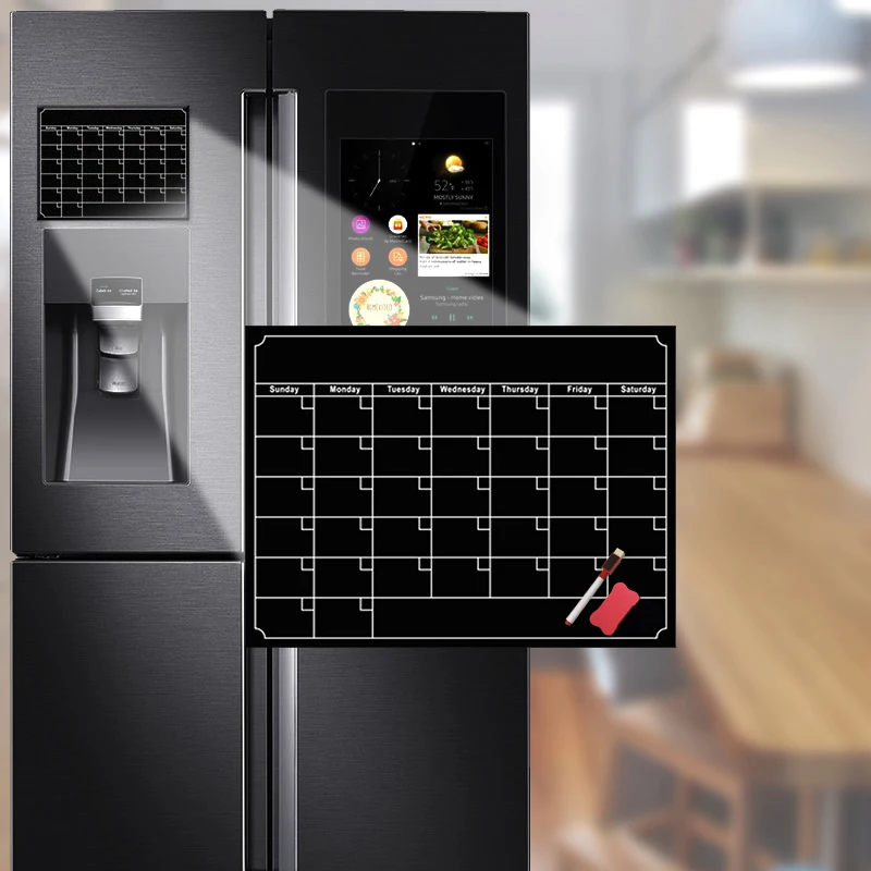 Reusable Daily Message Drawing Refrigerator Bulletin White Board DIY Magnetic Weekly& Monthly Planner Whiteboard Fridge Sticker