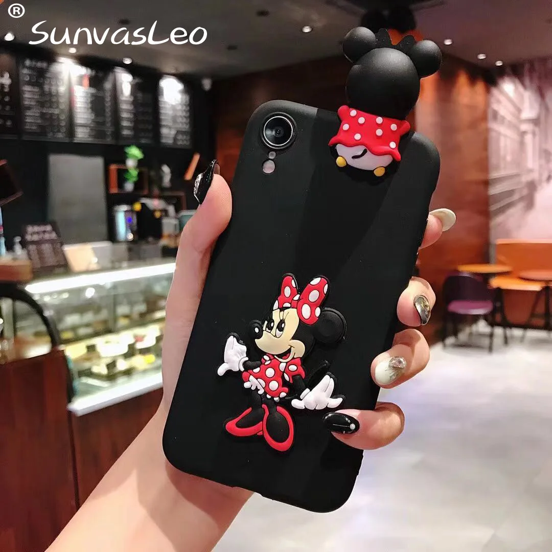 3D мультфильм животных мягкий чехол для телефона чехол для samsung J3 J5 J7()() J510 J710 J330 J530 J730 J4 J6 J8 плюс J3 звезда - Цвет: Black Minnie