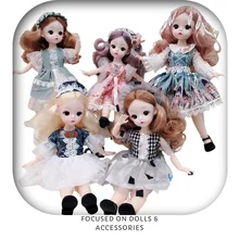 

Cute Bjd 1/6 30cm Sets for Dolls Blinkable 5D Eyes 22 Jointed Body Fashion Princess Children's Toys Girl Birthday Gifts