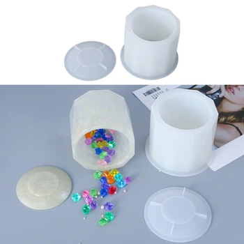 

1 Set DIY Cylinder Storage Box Casting Silicone Mould Crafts Jewelry Case Container Making Tool Crystal Epoxy Resin Mold