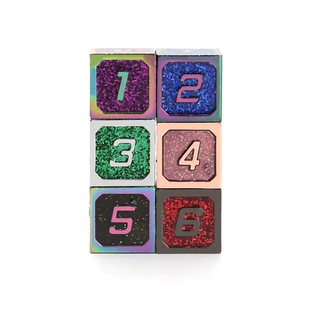TC2 Chengshuo игральные кости DND Подземелья и Драконы настольная игра распродажа продвижение многогранные металлические кубики цинк кубики из сплава флэш серии D6 наборы - Цвет: TC2