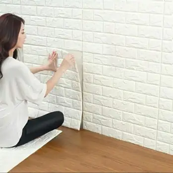 

3D Wall Panel Stickers Living Room 3D Brick Wallpaper for Kids Room Bedroom Home Decor 3D Wall Covering Self adhesive Wallpaper