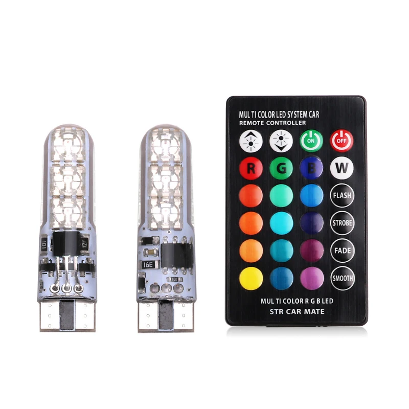 VGETTING 1 комплект RGB Авто ширина индикаторная лампа T10 силиконовый 5050-6SMD окружающий светильник Автомобильный светодиодный светильник мигающая атмосферная лампа