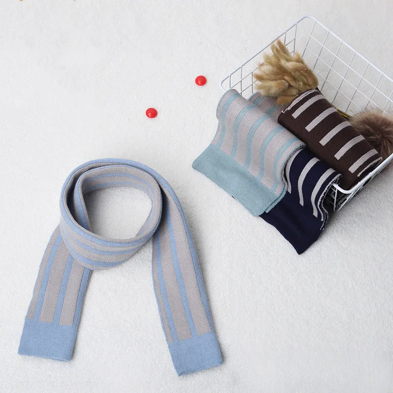 

Cute Autum Winter Kid Outdoor Scarf Cotton Soft Warm Scarf Stripe Kid Scarf