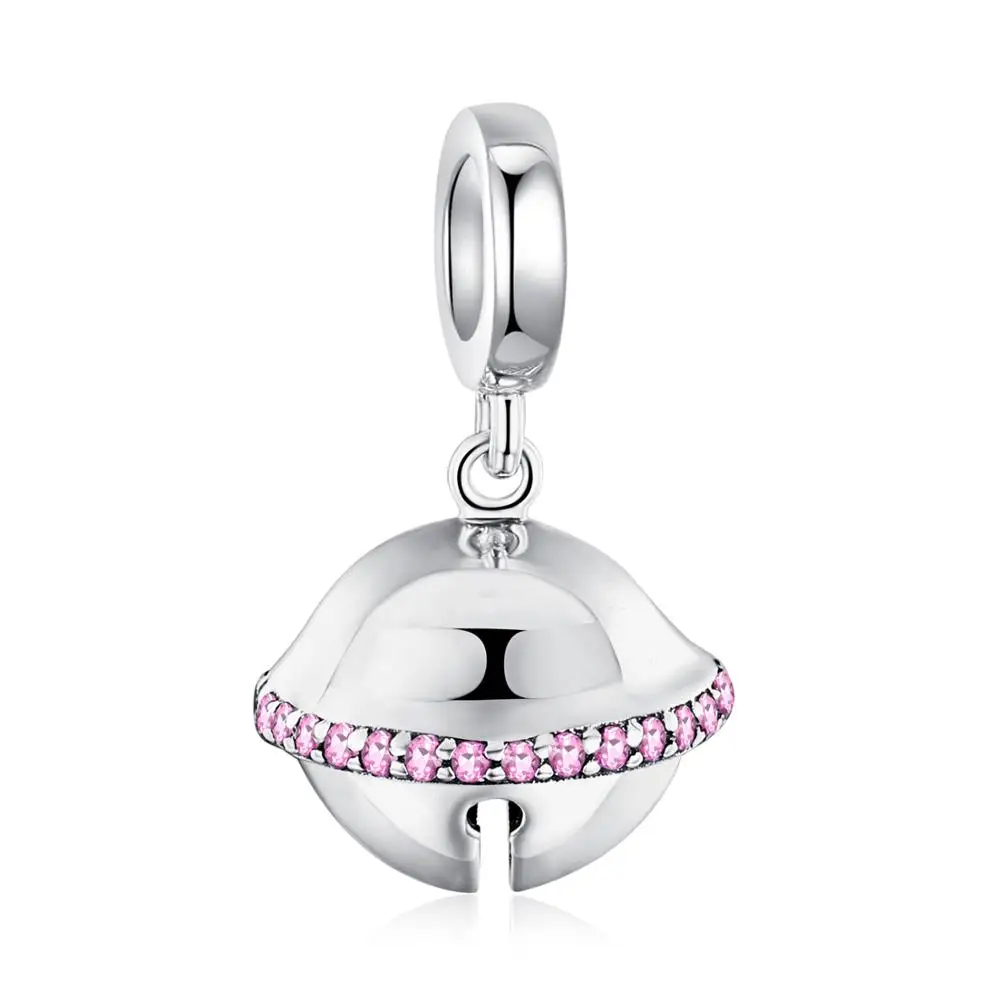JewelryPalace розовый Кубический Цирконий 925 пробы серебряный колокольчик мотаться из бисера Подвески Fit Браслеты подарок для Для женщин Новая горячая распродажа