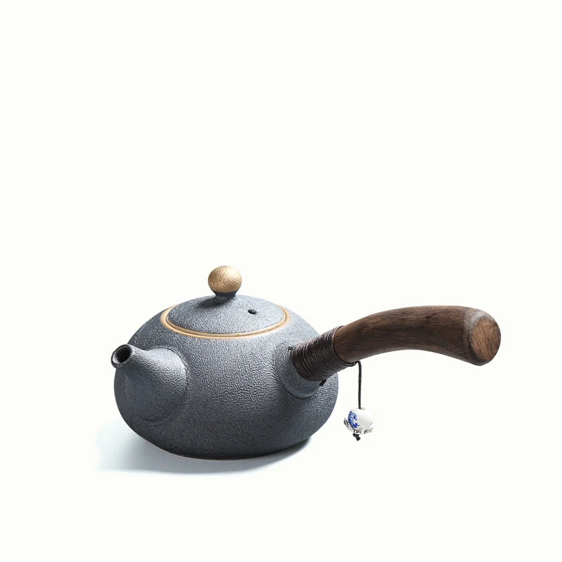 

Chinese Jingdezhen teapot ceramic Kung Fu tea set ebony side handle side pot kettle single filter pot porcelain handmade kettle