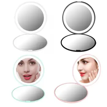 

Mini Portable Lights LED Makeup Mirror 10X Magnify Hand Hold Foldable 12 LEDs Pocket Makeup Mirror Light Beauty Cosmetic Tools l