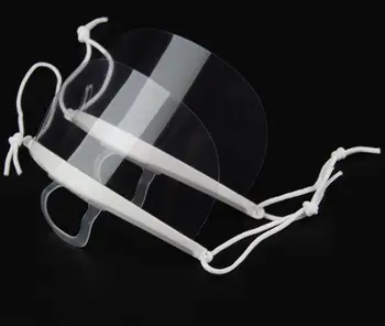 

Mouth Spit Guard Service Mask Used in Restaurant Hotel Transparent Plastic Face Mask for Cook Waiter/Waitress Bar Mask SN3051