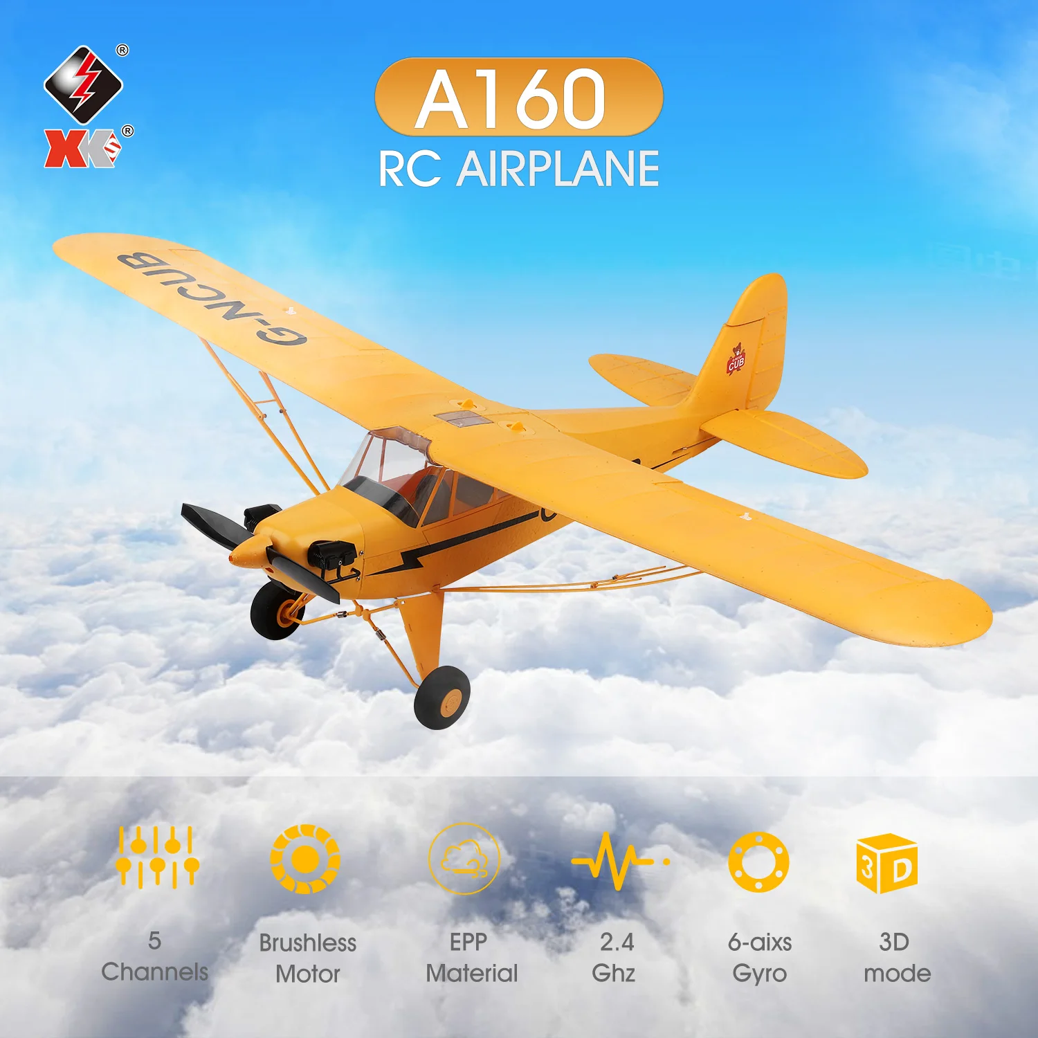 A160RCPlane5ChannelBrushlessRemoteControlAirplaneforAdults