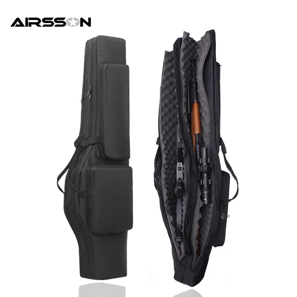 120cm Tactical Dual Rifle Gun Bag Backpack Airsoft Military Padded Gun Carry Storage Bag Gun Case Pouch for Outdoor Hunting