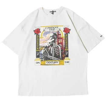 

Women Mens Unisex Men Funny Skeleton Couples Printed Short Sleeve Hiphop 2020 Harajuku Loose Style Male Top Tees Tshirts