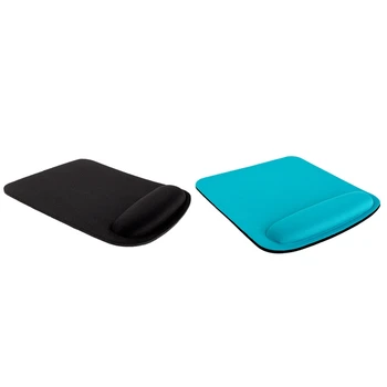 

2 Pcs Thicken Square Comfy Wrist Mouse Pad for Optical/Trackball Mat Mice Pad Computer, Dark Blue & Black