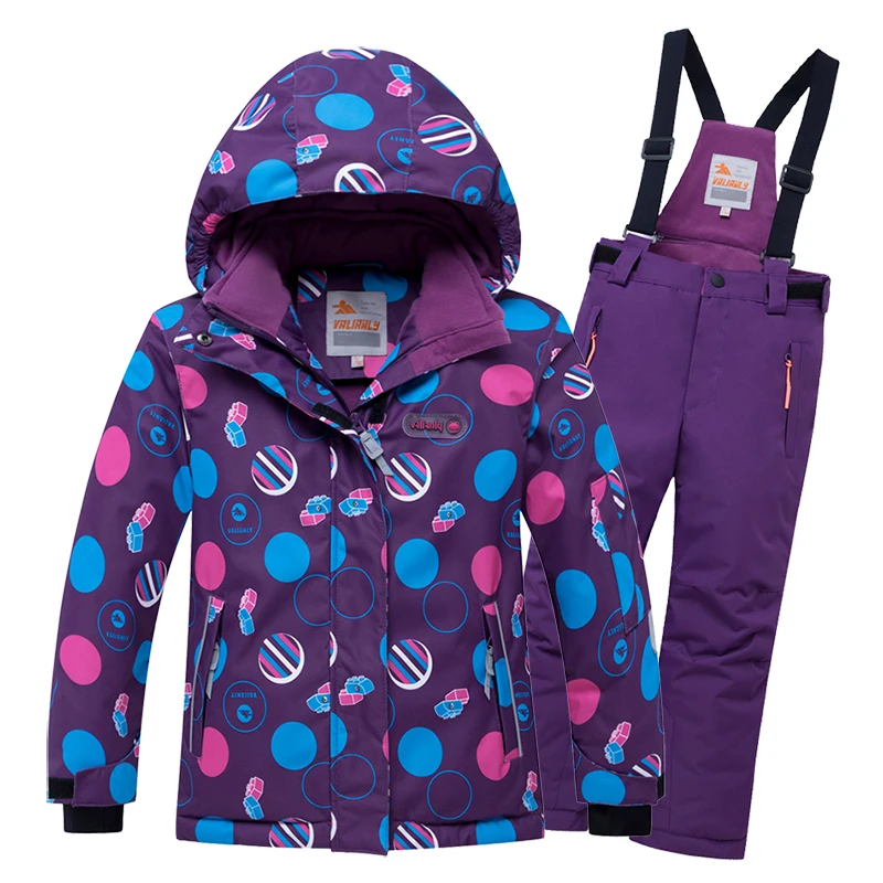 

2019 Winter Ski Suit For Girls Kids Snow Suit Children Waterproof Windproof Skiing Jacket + Pants 2 Pieces Ski Sets Skiing Suits